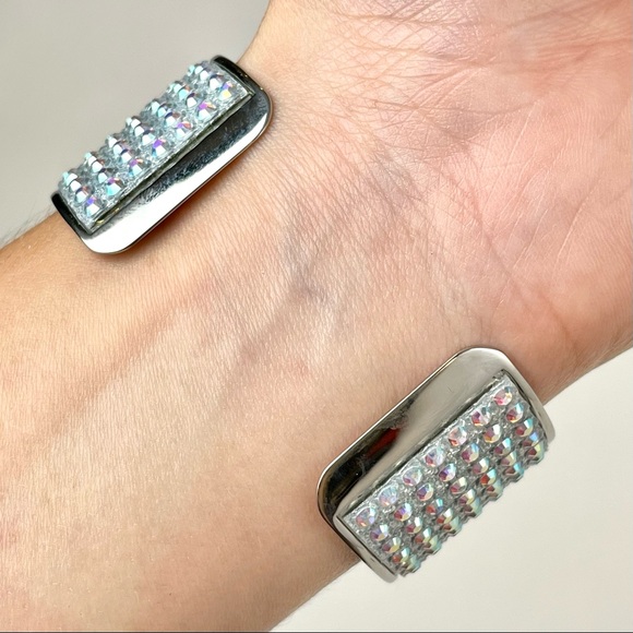 Pavé Crystal Ice Bangle Watch - Aurora Borealis - Picture 4 of 9